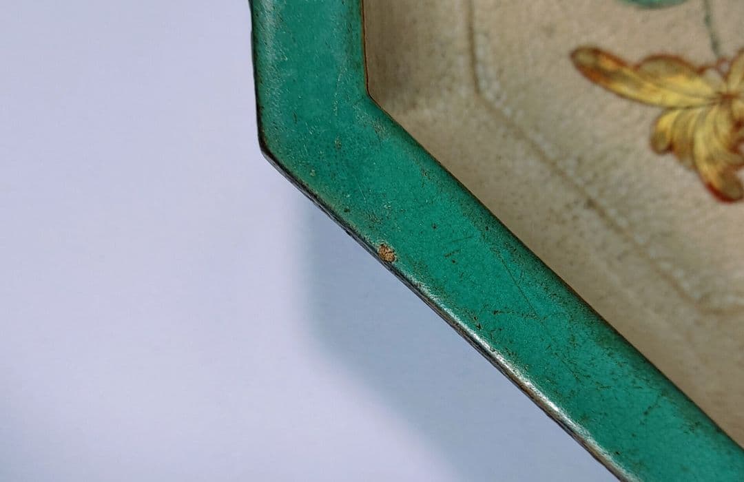 有節萬古　八角色絵鉢