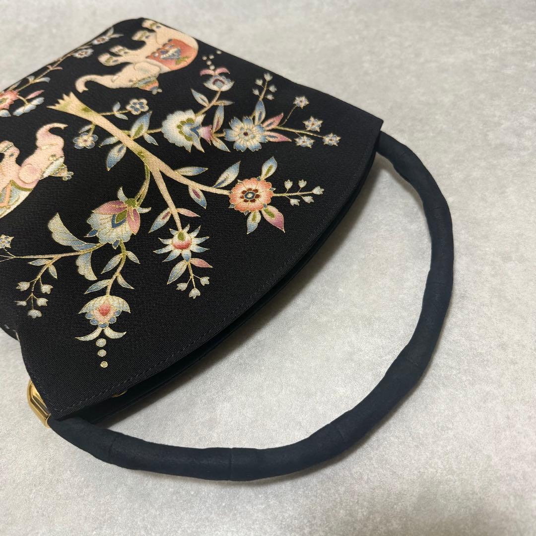 【新品未使用】希少　京都岡重　OKAJIMA 岡島和装バッグ　象　京友禅　シルク