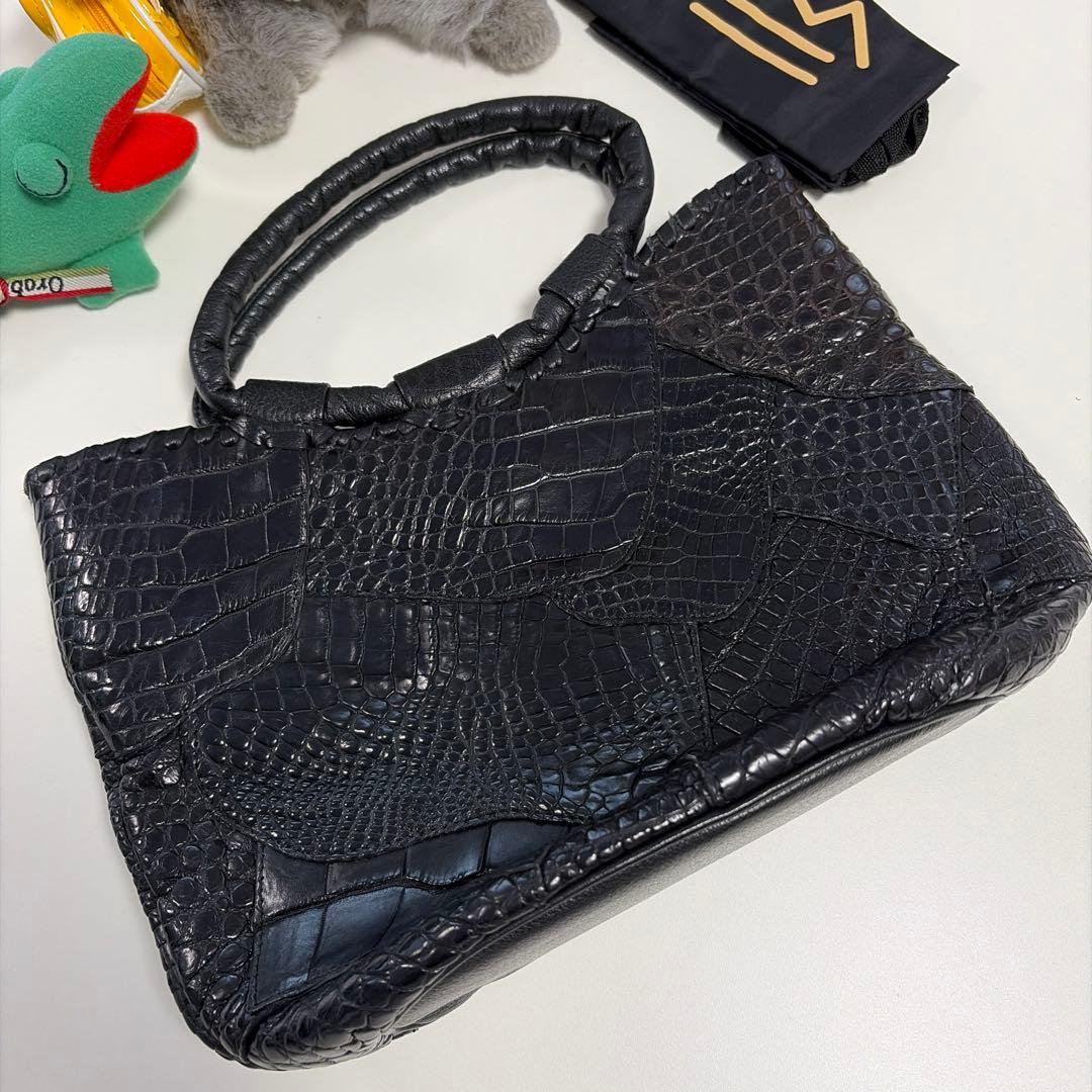 IBIZA ブラック　ワニ革　ハンドバッグ　美品！