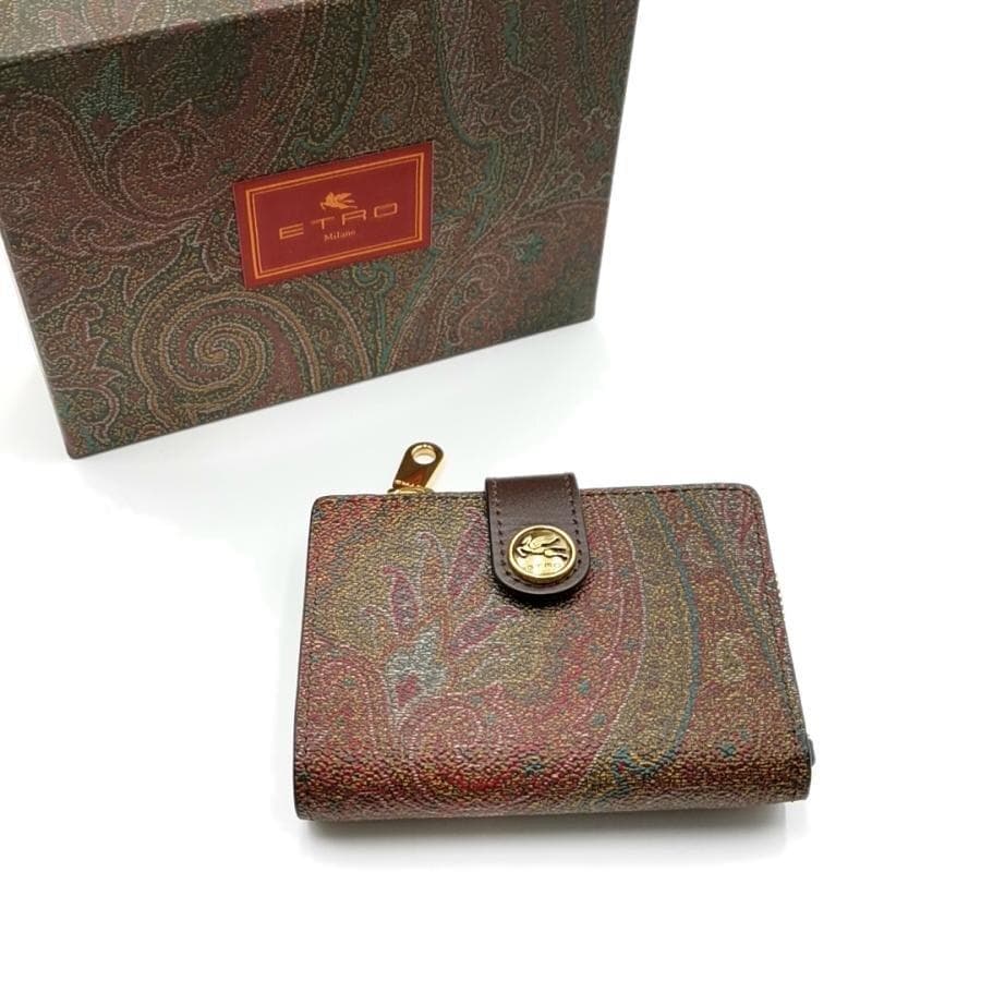 超美品 エトロ ETRO 財布 二つ折り ペーズリー柄 11-25112222