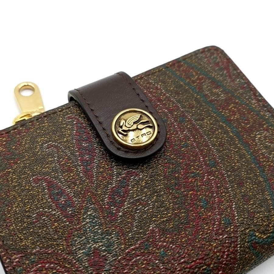 超美品 エトロ ETRO 財布 二つ折り ペーズリー柄 11-25112222
