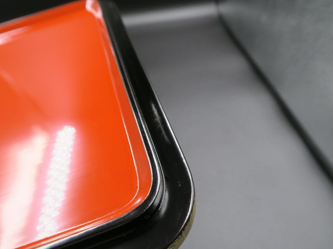 【輪島塗】極上総菊詰沈金 五段重箱 内朱塗 隅丸 蓋二枚 蓋横菊彫 天然木 共箱