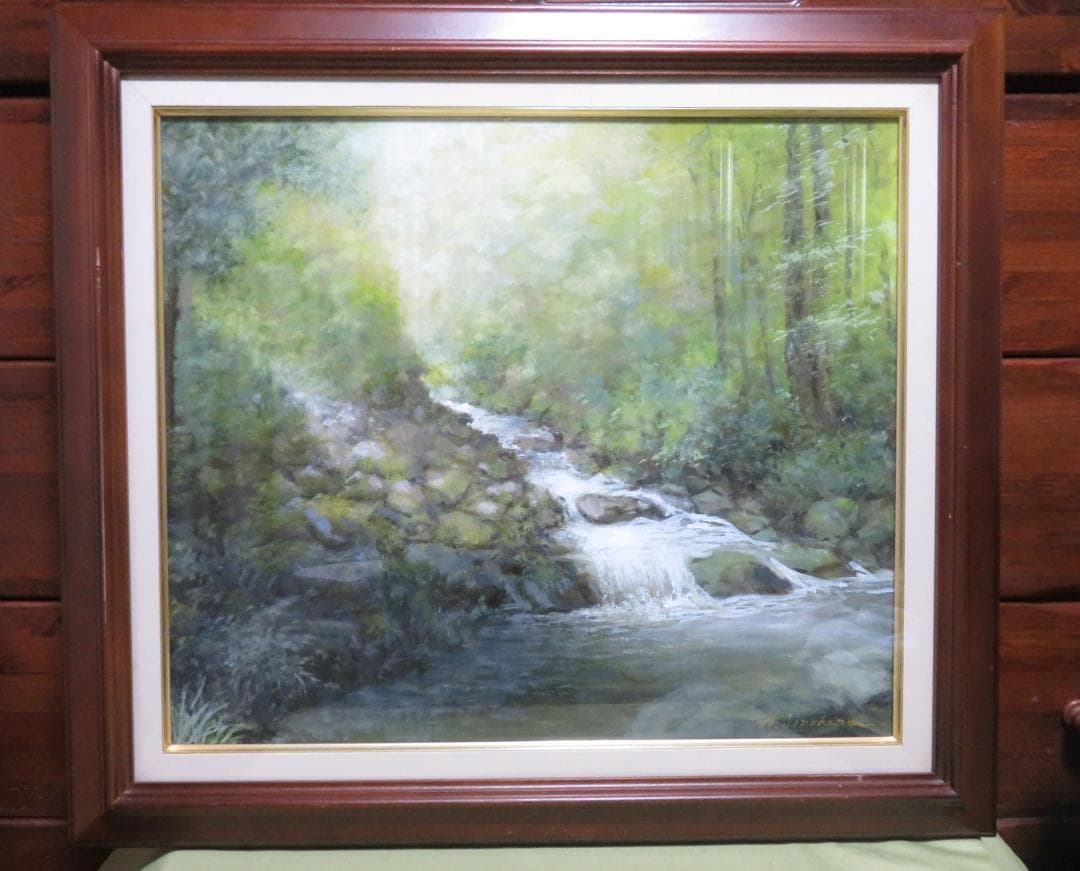 ◆  初夏の渓谷（仮題）　「H.Shimohira」　油彩　F10号   ◆