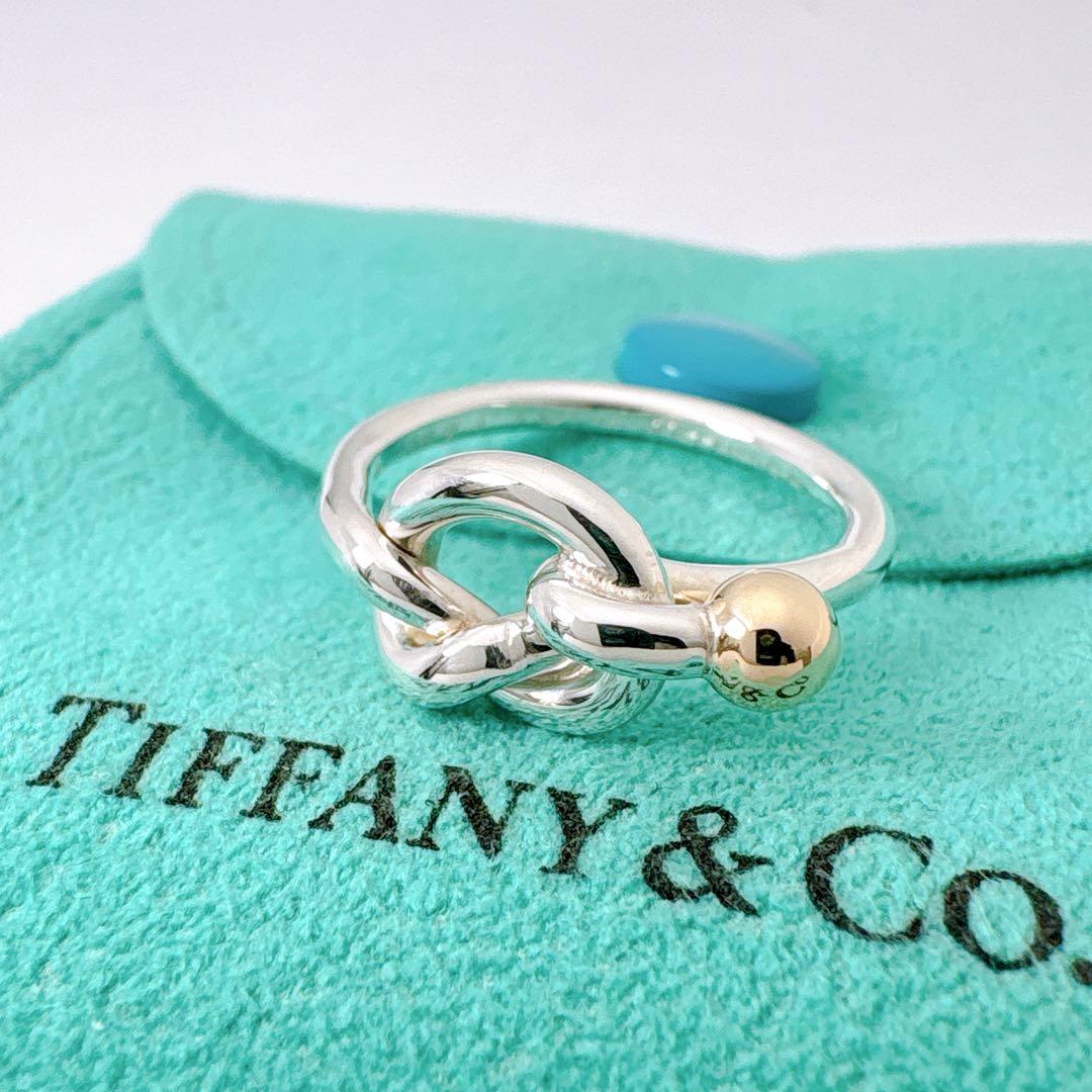 美品 オールドティファニー ラブノット コンビ 11.5号 シルバー k14