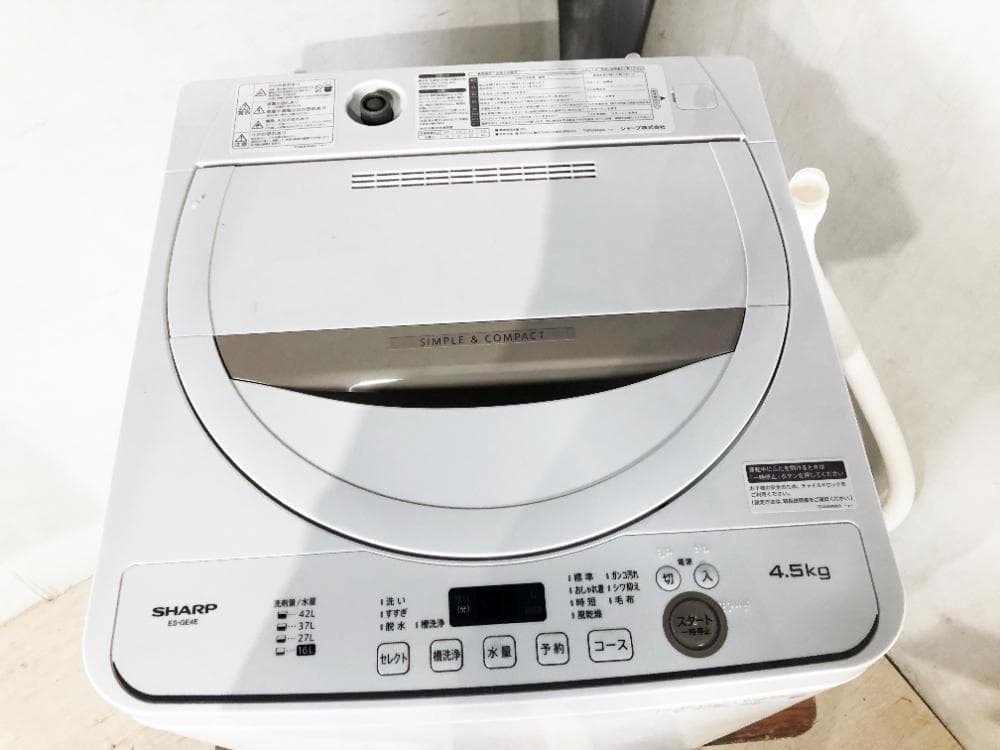 ★21年製★超美品★SHARP 4.5kg 洗濯機【ES-GE4E-C】G0OP