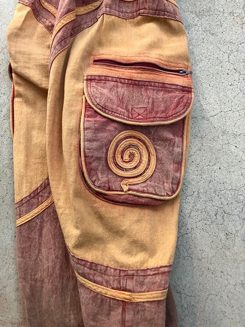 NEPAL製 レイバーデザイン サルエルコットンパンツ