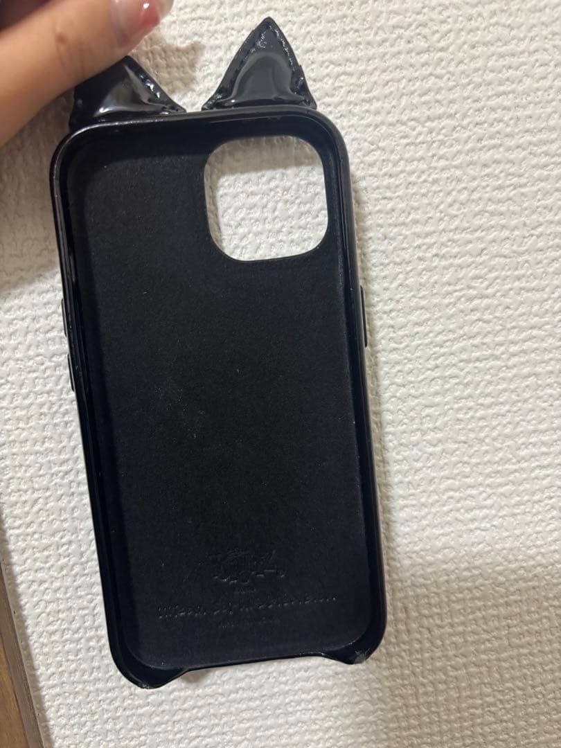 猫耳デザイン iPhoneケース ブラック