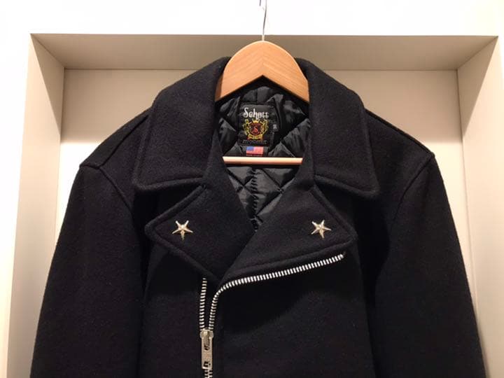 ジャケット・アウター Schott Wool W Riders Jacket Navy 38