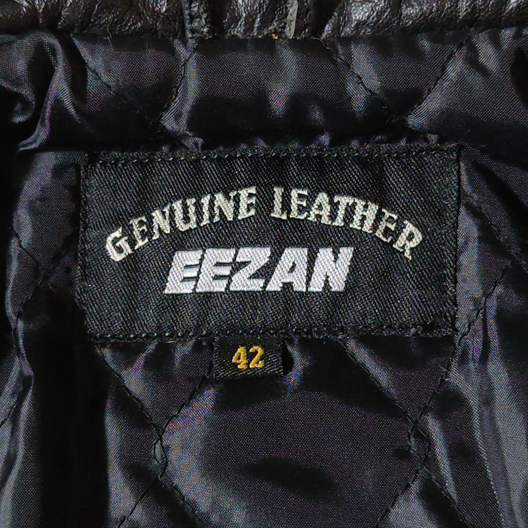 EEZAN　ライダースジャケット　シングル　レザージャケット　本革　黒　立襟