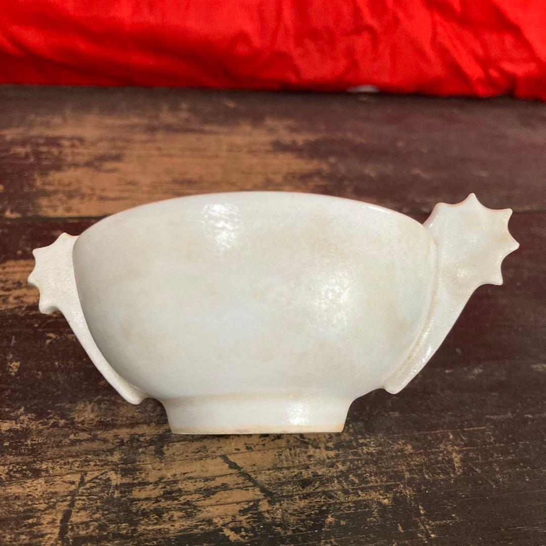 李朝　白磁　耳盃