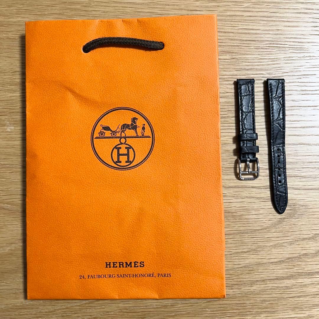 ブラック アリゲーター レザー ベルト 時計 エルメス ケープコッド HERME