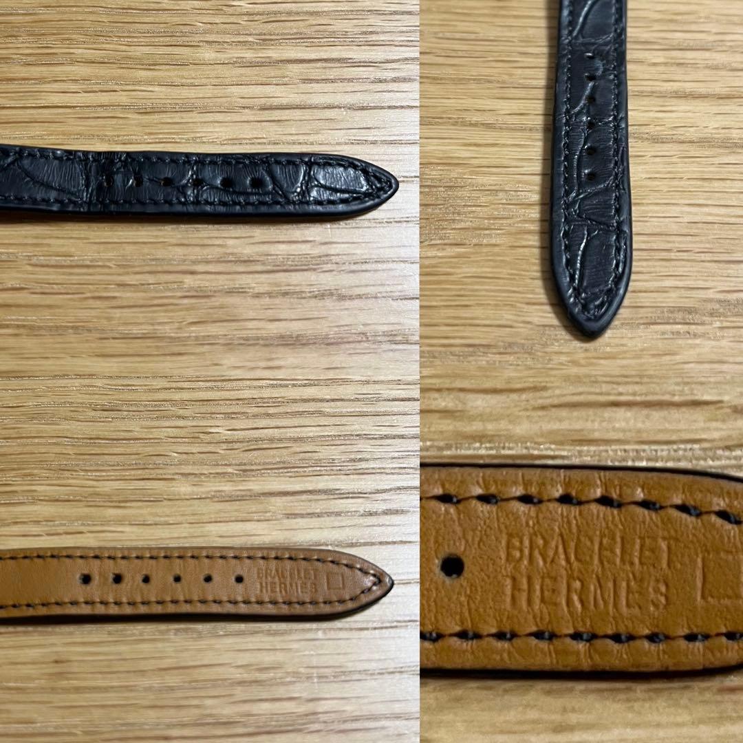 ブラック アリゲーター レザー ベルト 時計 エルメス ケープコッド HERME