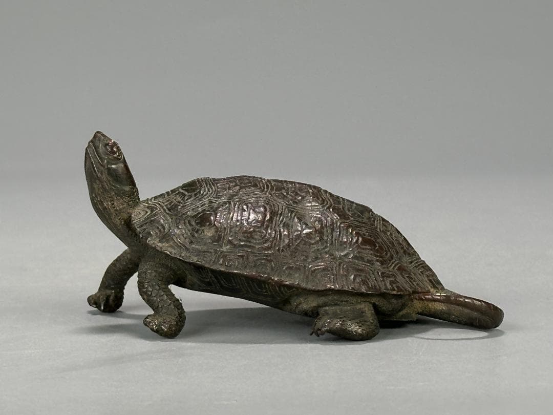 銅製　亀　置物　文鎮　在銘有