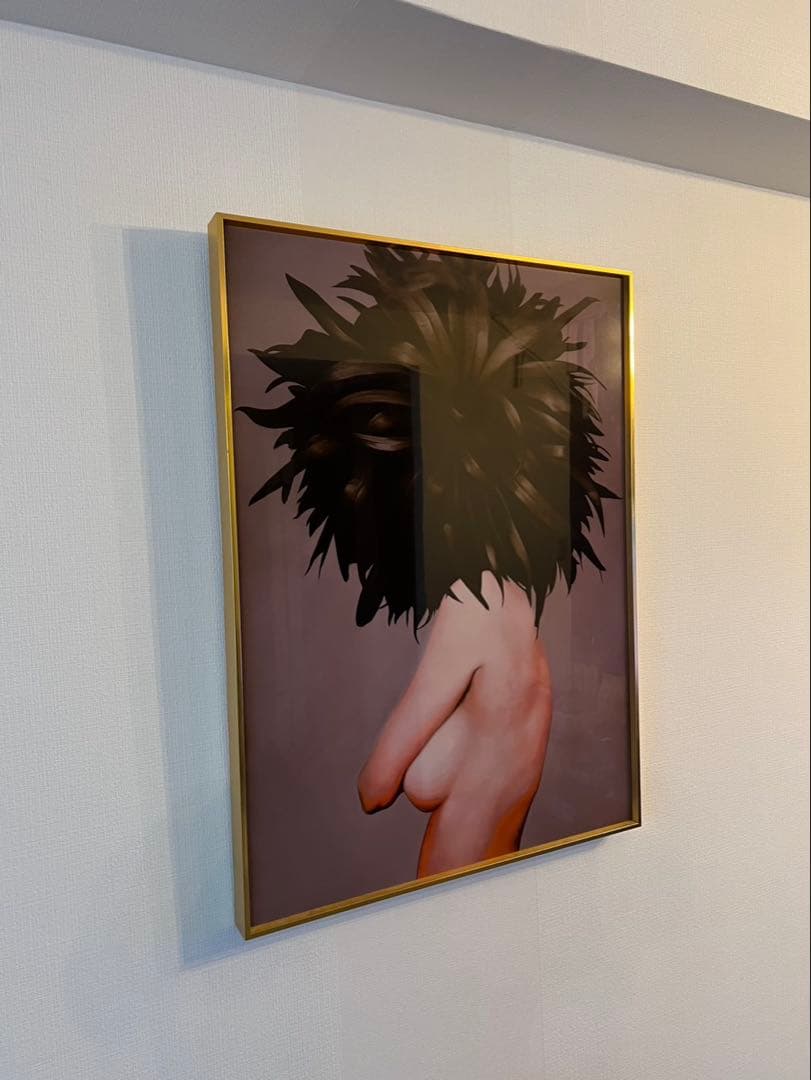 【現代アート】絵画 女性シルエットポスター BIG SIZE ゴールドフレーム付