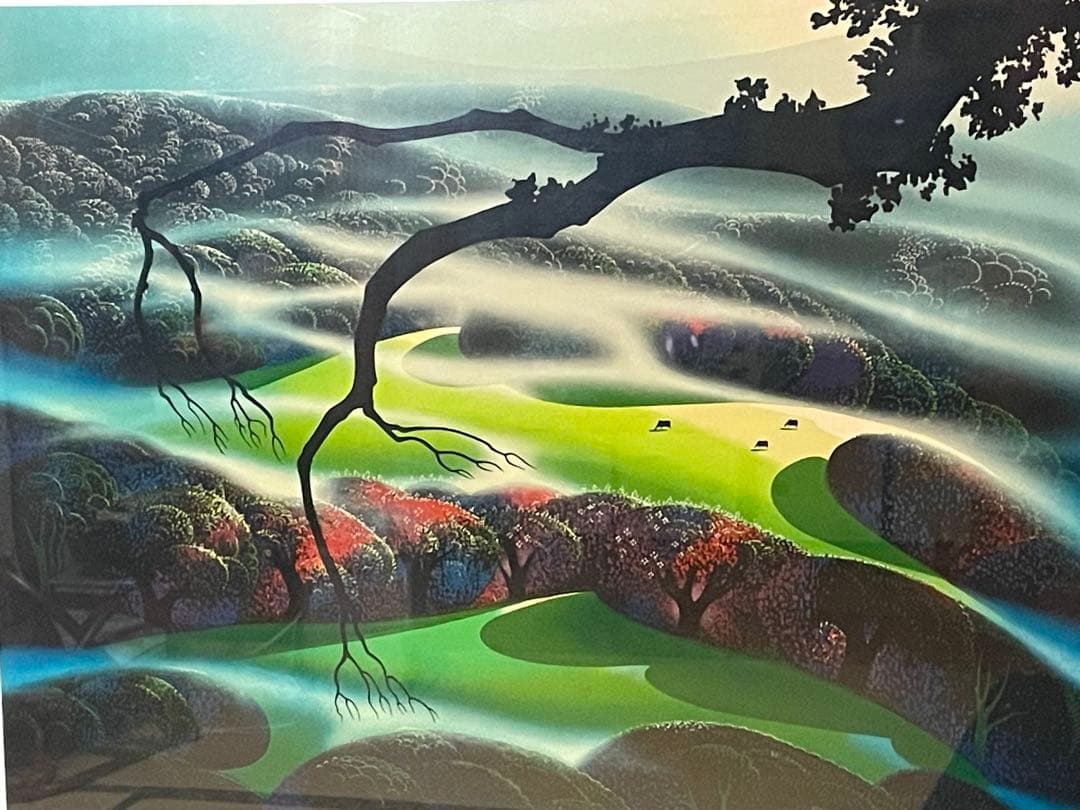 ★定価70万　真作アイベンロール　霧に覆われた山 本人サイン有り。