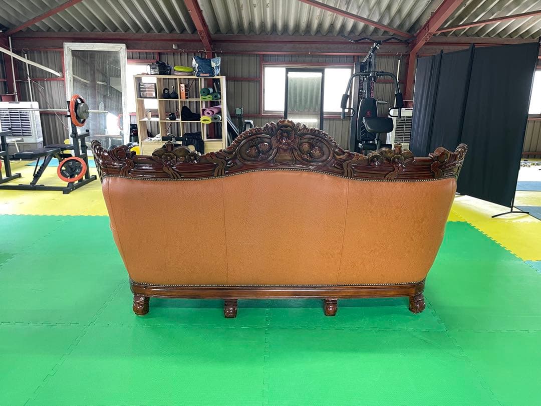 【お引き取り限定】 アンティーク 三人掛け 大型ソファー ヴィンテージ