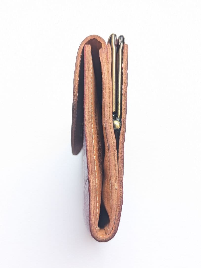 イルビゾンテ がま口【ボルドー×ヌメ】クロコ型押 バイカラー 美品 希少 男女兼