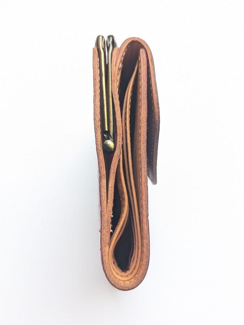 イルビゾンテ がま口【ボルドー×ヌメ】クロコ型押 バイカラー 美品 希少 男女兼