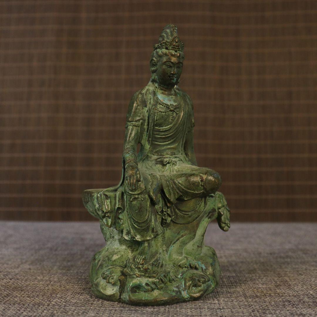 銅細工 自在観音像 仏像 装飾品 工芸品 美術品 置物