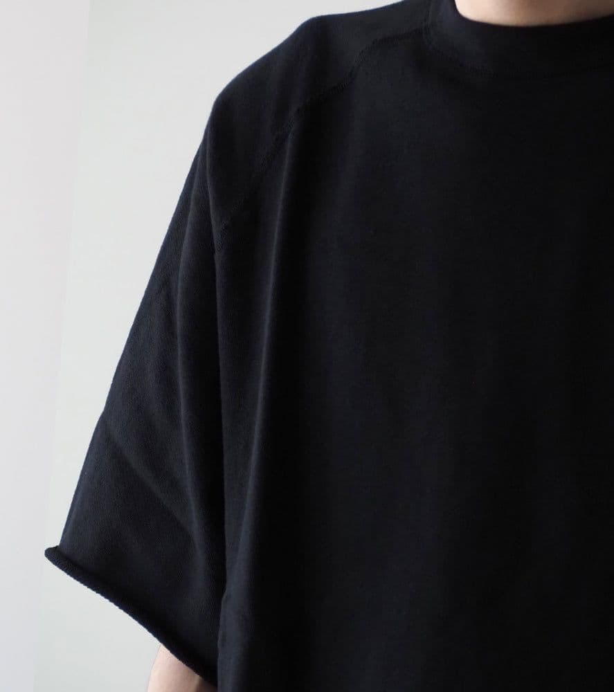 COMOLI LWコットン裏毛 半袖クルー コモリ サイズ2 ブラック