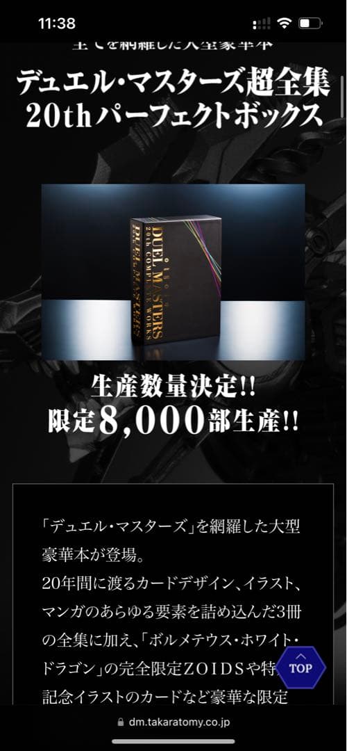【8000部限定】デュエルマスターズ20th パーフェクトBOX 未開封