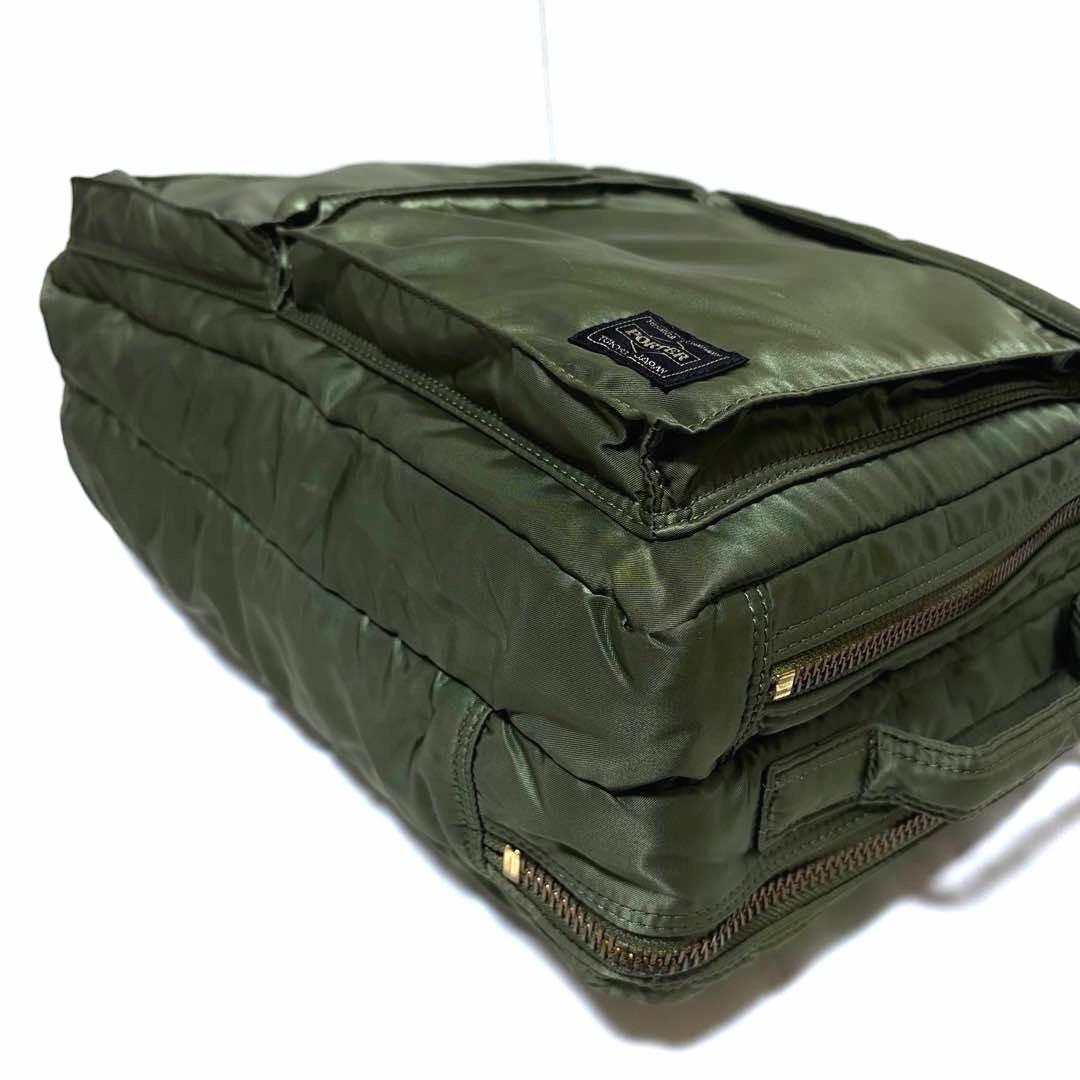 極美品✨希少 ポーター タンカー ビジネスバッグ3way 2層式 A4可 セージ