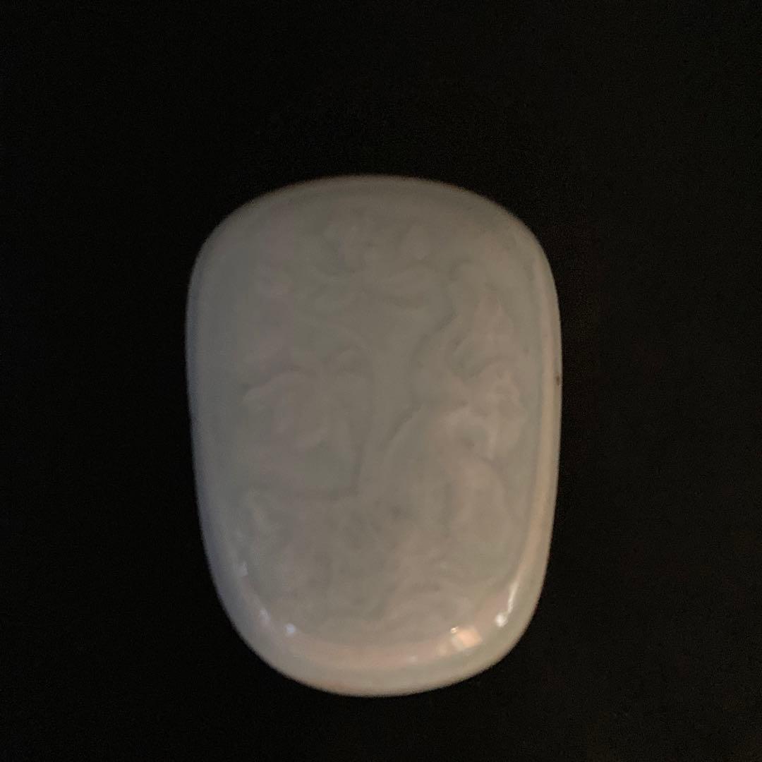 赤札閉店セール❗️【ギャラリー三益】中国古美術　影青蘭花陽刻紋硯（宋時代）