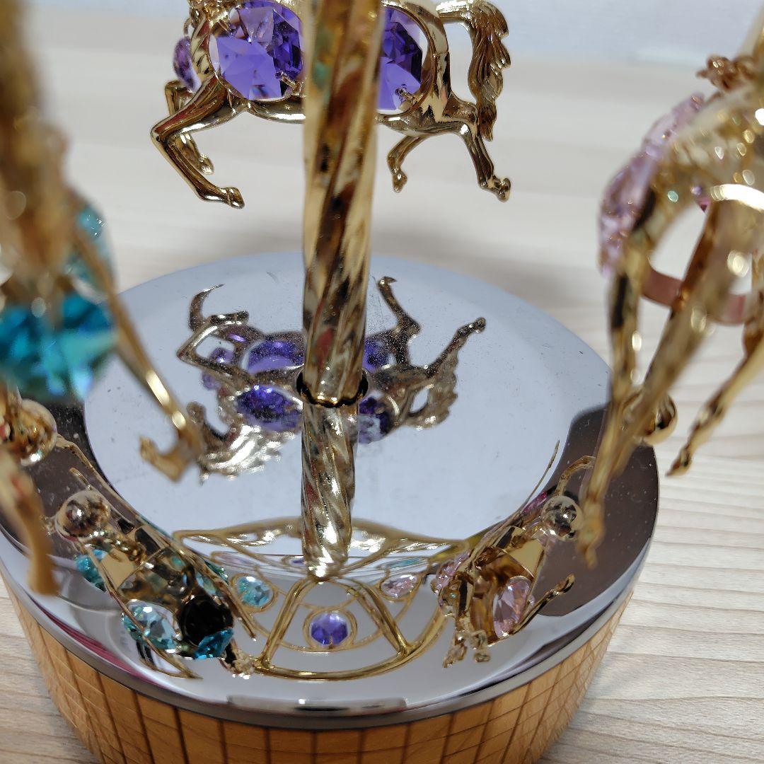 スワロフスキー　オルゴール　メリーゴーランド　タグ付き