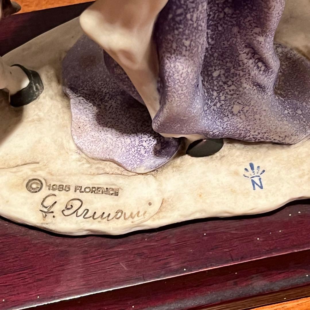 ジョゼッペアルマーニ　騎乗する女性　馬　白馬　陶器　人形　置物　イタリア製