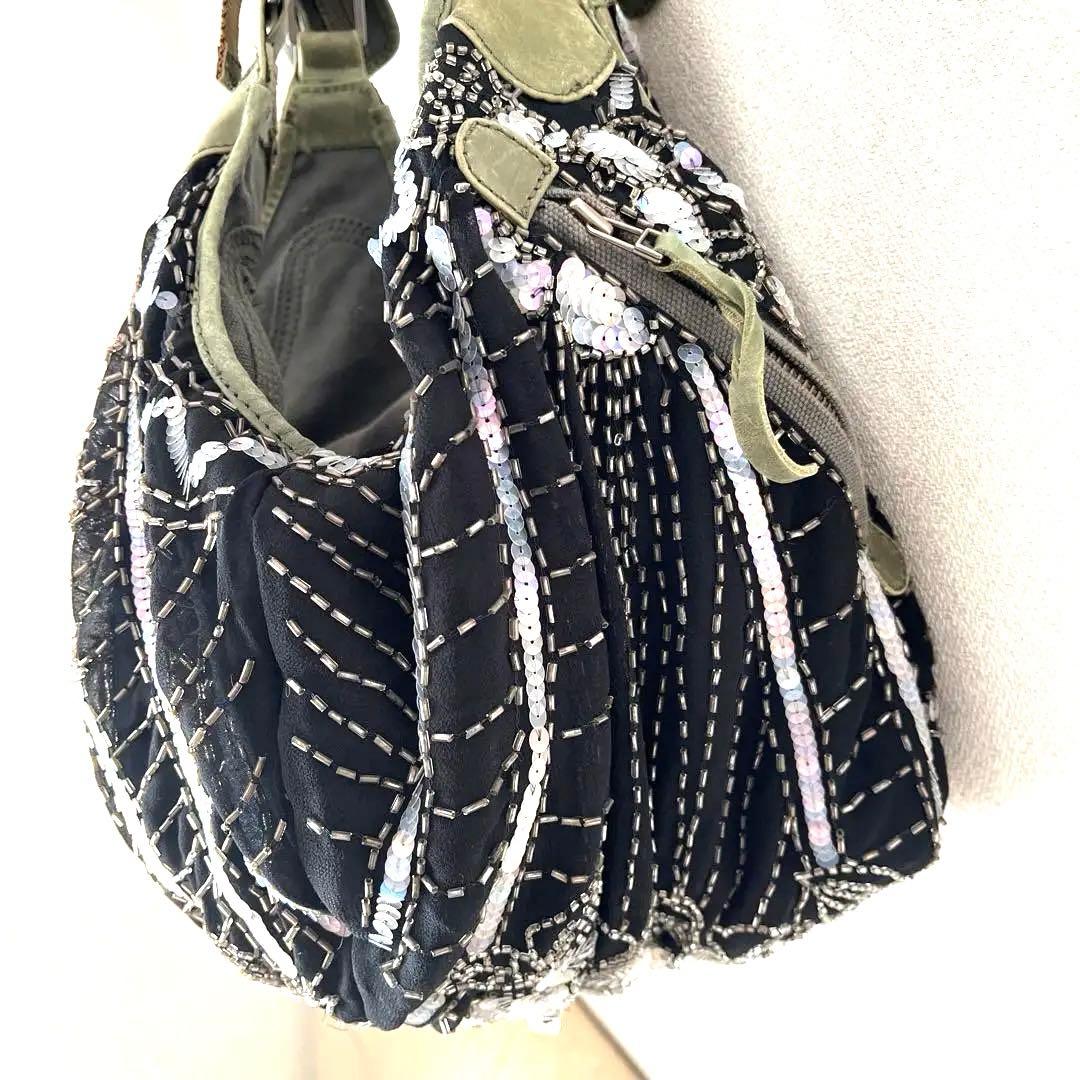 【00s✨y2k】レア　DIESEL ディーゼルショルダーバッグスパンコール刺繍