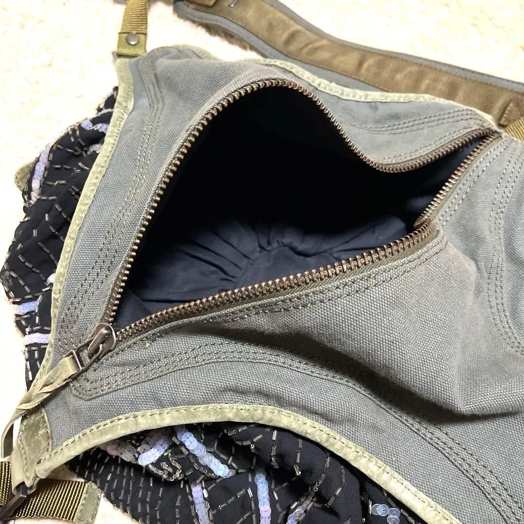 【00s✨y2k】レア　DIESEL ディーゼルショルダーバッグスパンコール刺繍