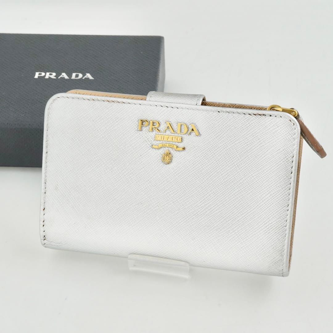 ✨未使用展示品✨　PRADA ミニ財布　サフィアーノレザー　バイカラー　アイコン