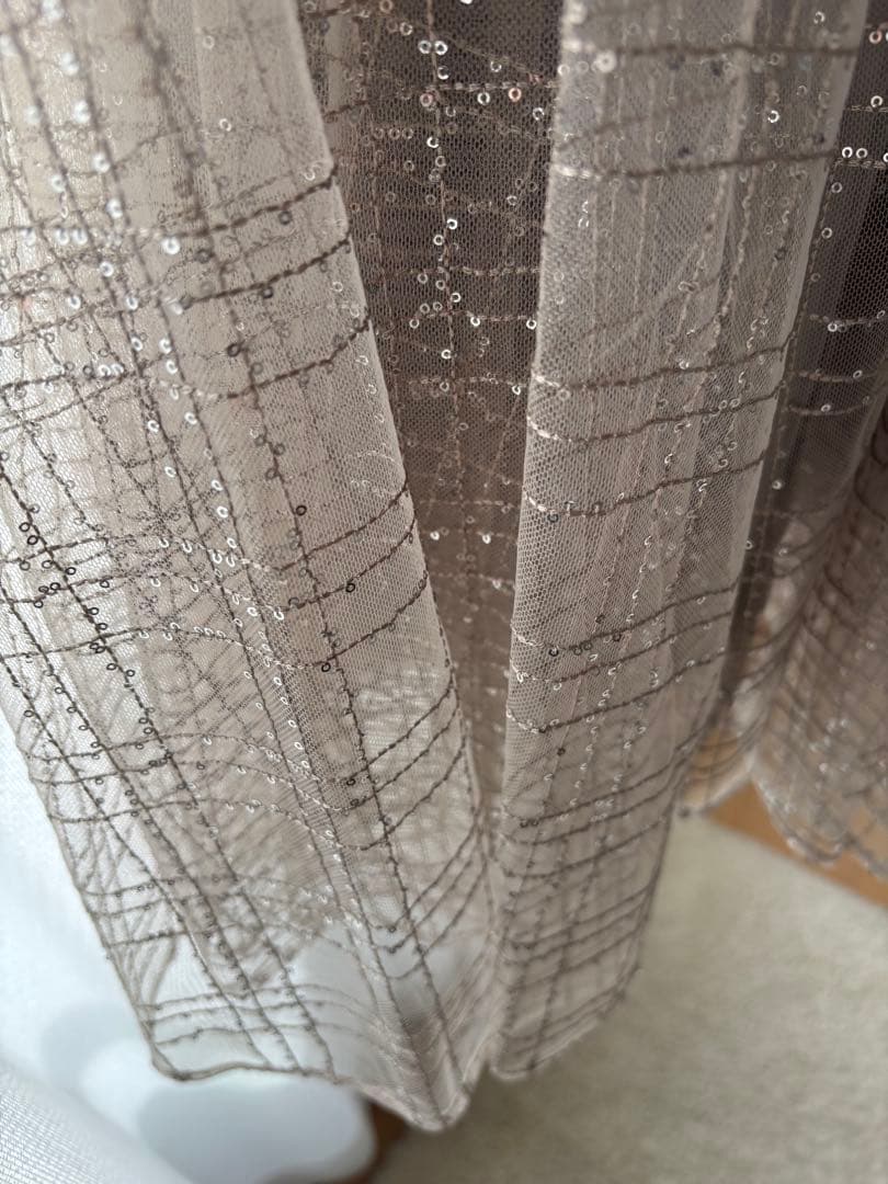 【Leja】チェックスパンコールリボンワンピースドレス