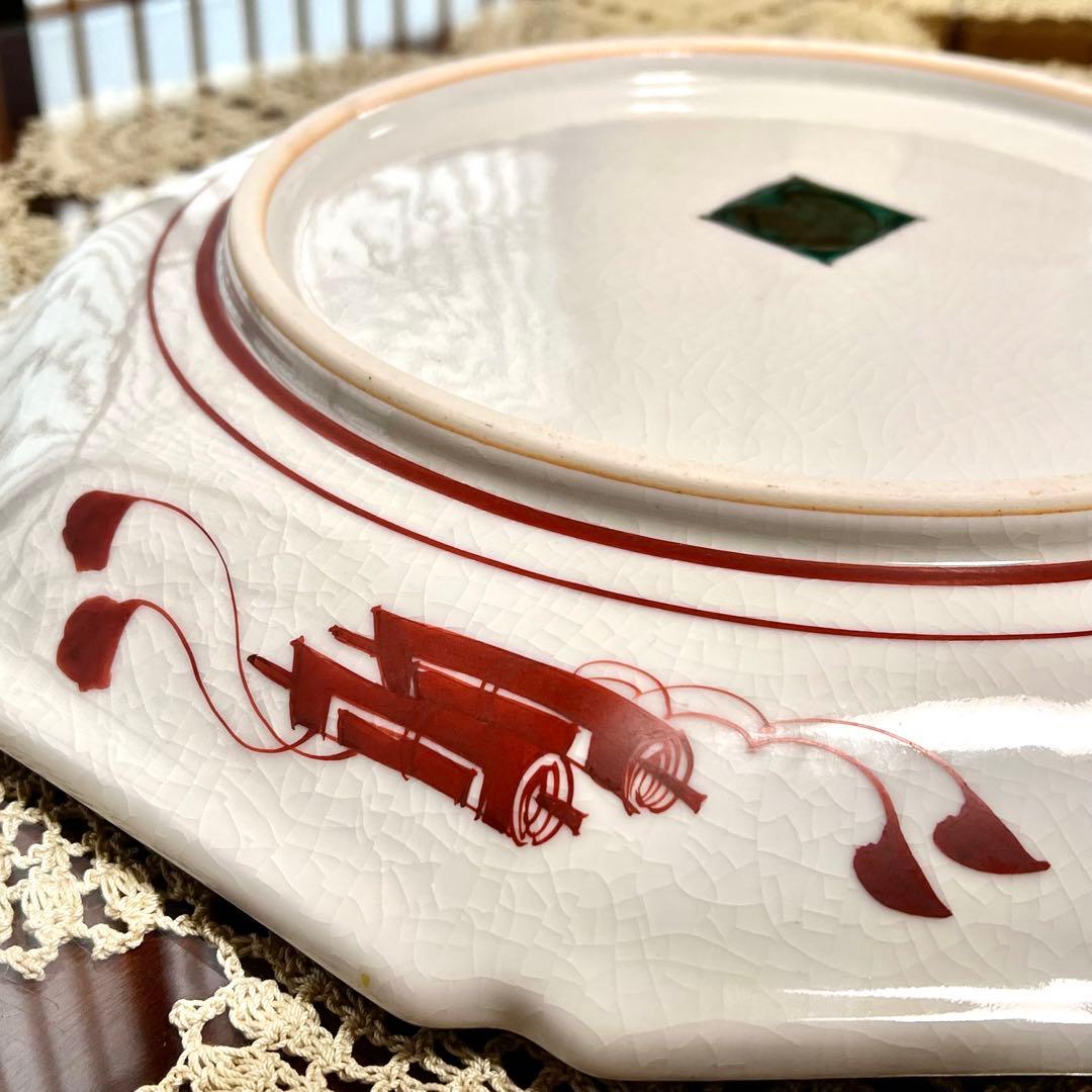 新品未使用 九谷焼 九谷秀幸 秀幸窯 飾皿 大皿 花鳥文様