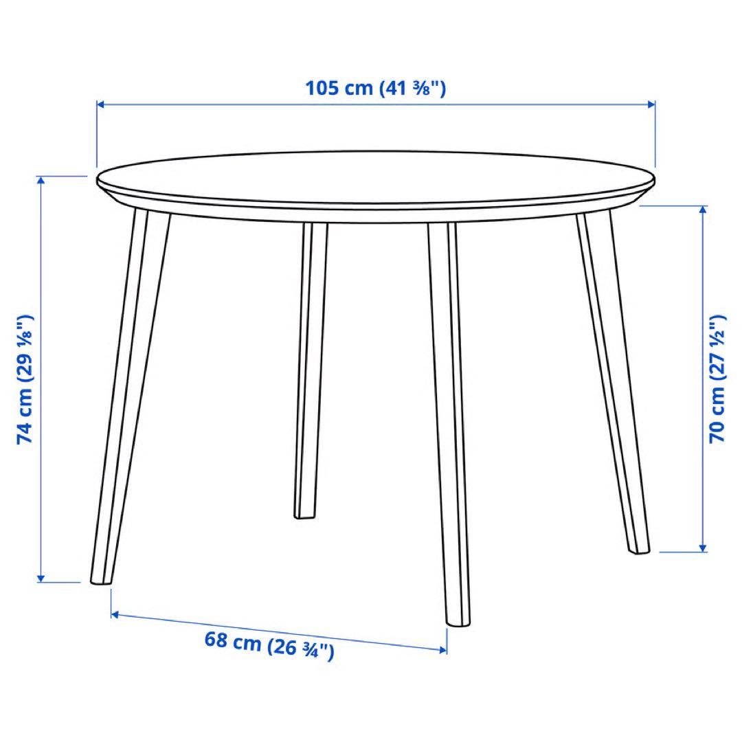 美品 IKEA リーサボー 丸テーブル ダイニングテーブル LISABO 105