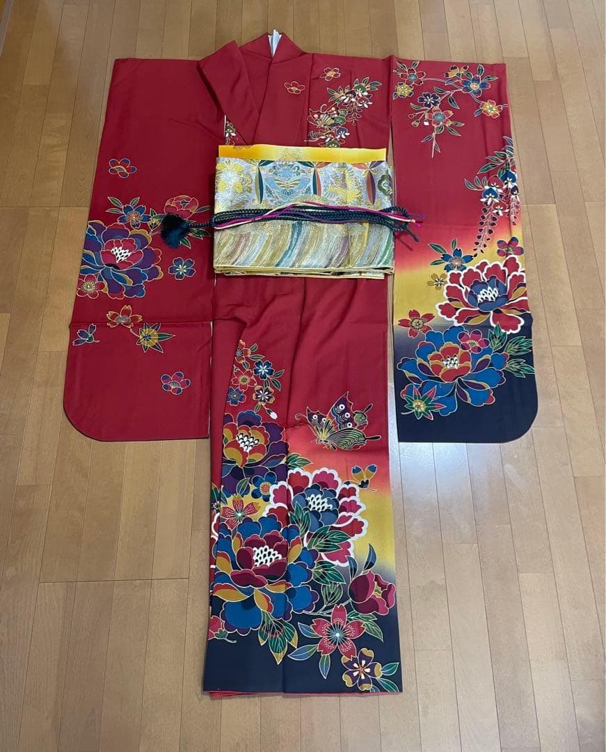 レトロモダン 豪華12点フルセット✨振袖 成人式 赤 古典柄 3回着用美品