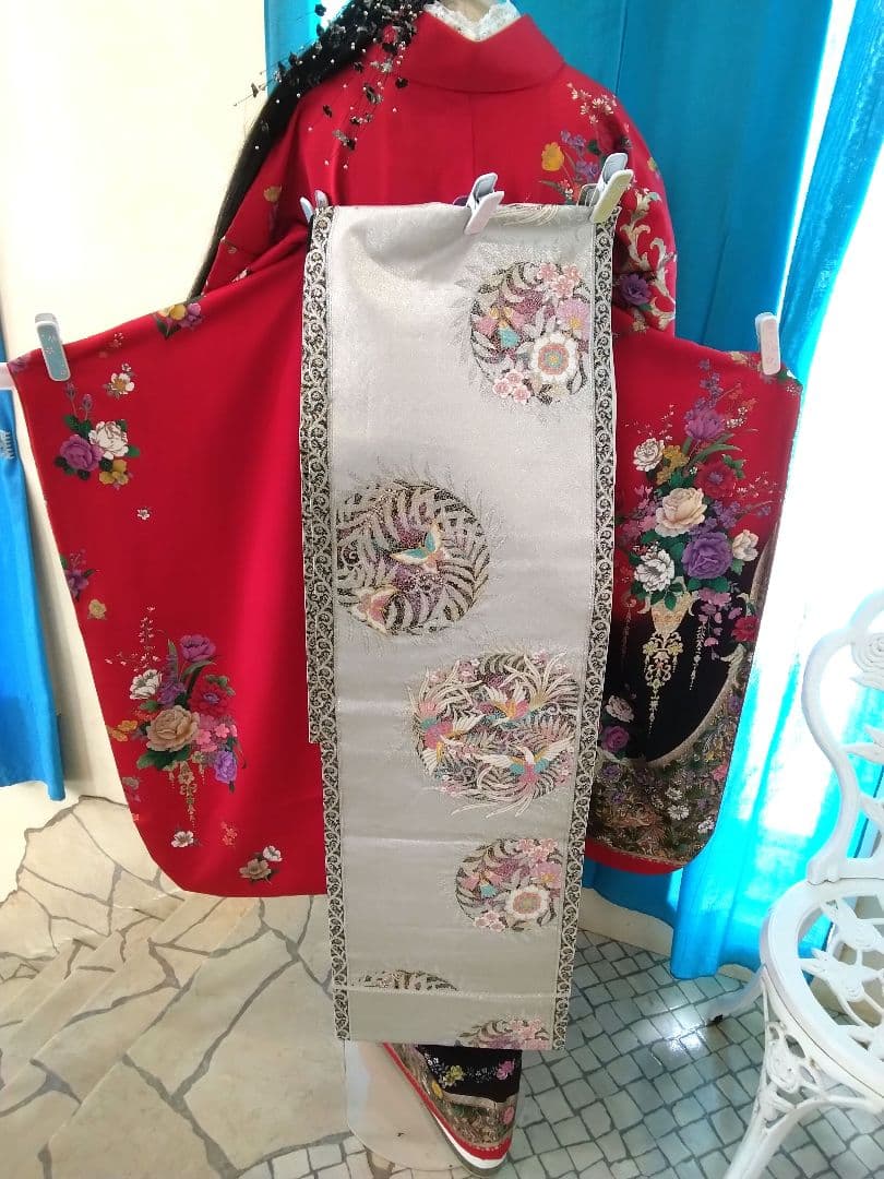 振袖フルセット、正絹振袖落款、成人式、重ね衿帯揚げ帯締、西陣袋帯ガード加工、襦袢