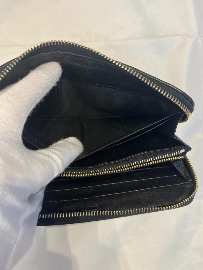 プラダ 1M0506 レザー ギャザー ラウンドファスナー 長財布 箱・保証書付