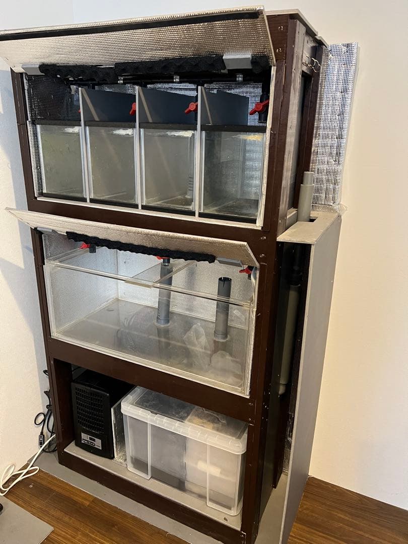 【引取り限定】オーバーフロー水槽 3段 （90cm×40cm×164cm）セット