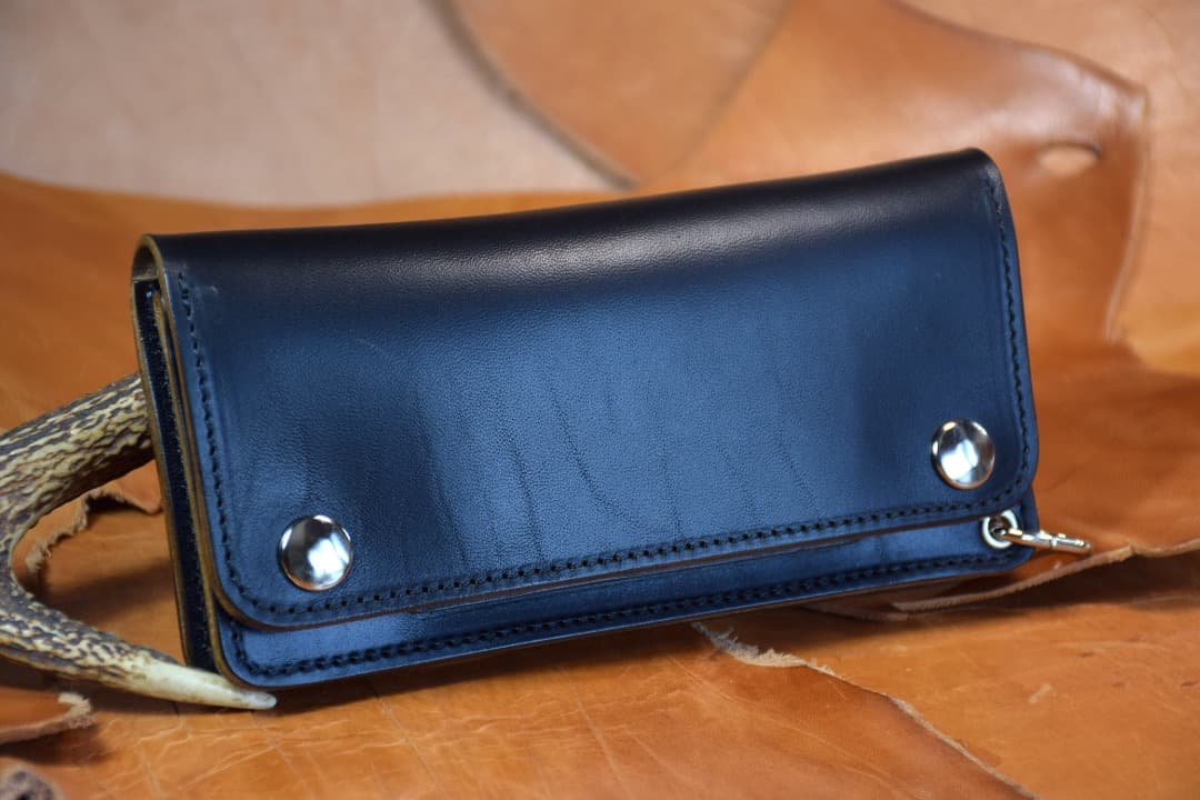 トラッカーウォレット MARYAM社　馬革 　ホースパット　茶芯　黒