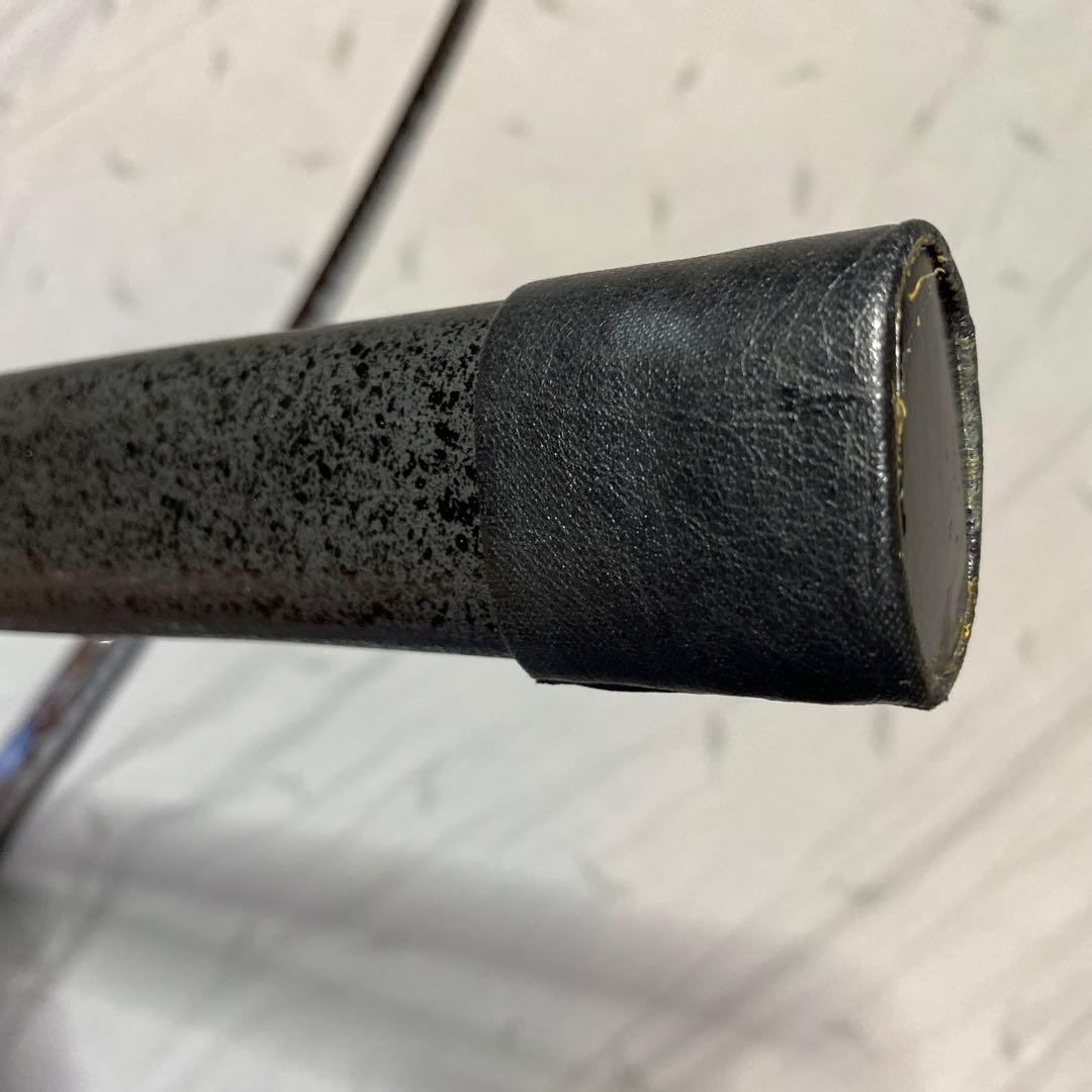 模造刀 ツートン皮巻柄 楕円鍔 黒粒黒鞘