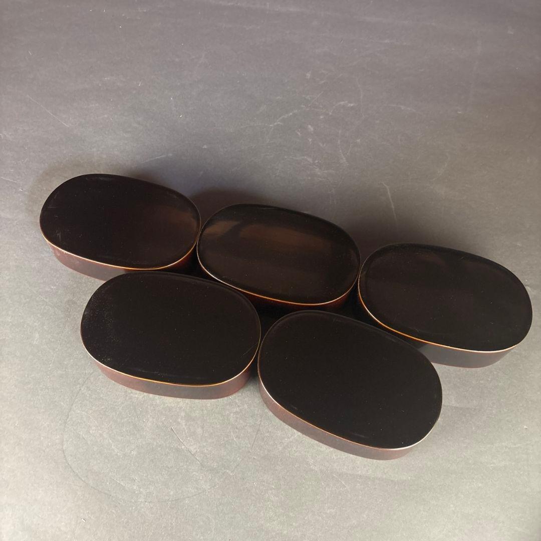 輪島塗　小判弁当箱　5点