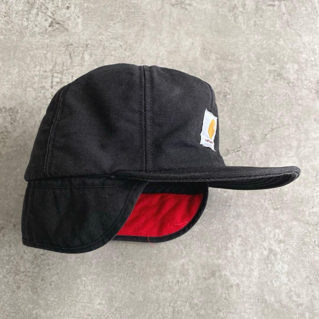 90s カーハート イヤーフラップ 耳当て キャップ USA製 黒 XL