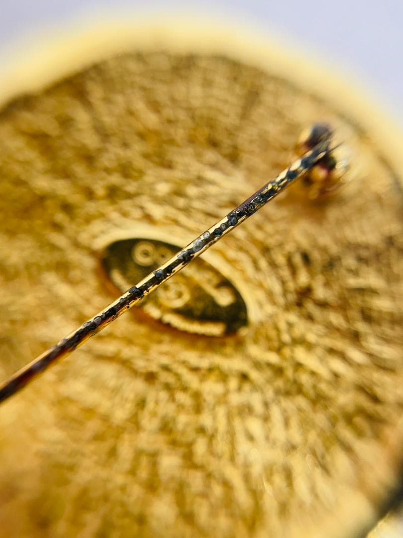 ⭐️ワケあり⭐️シャネル ラウンド カンボン ブローチ ヴィンテージ ゴールド