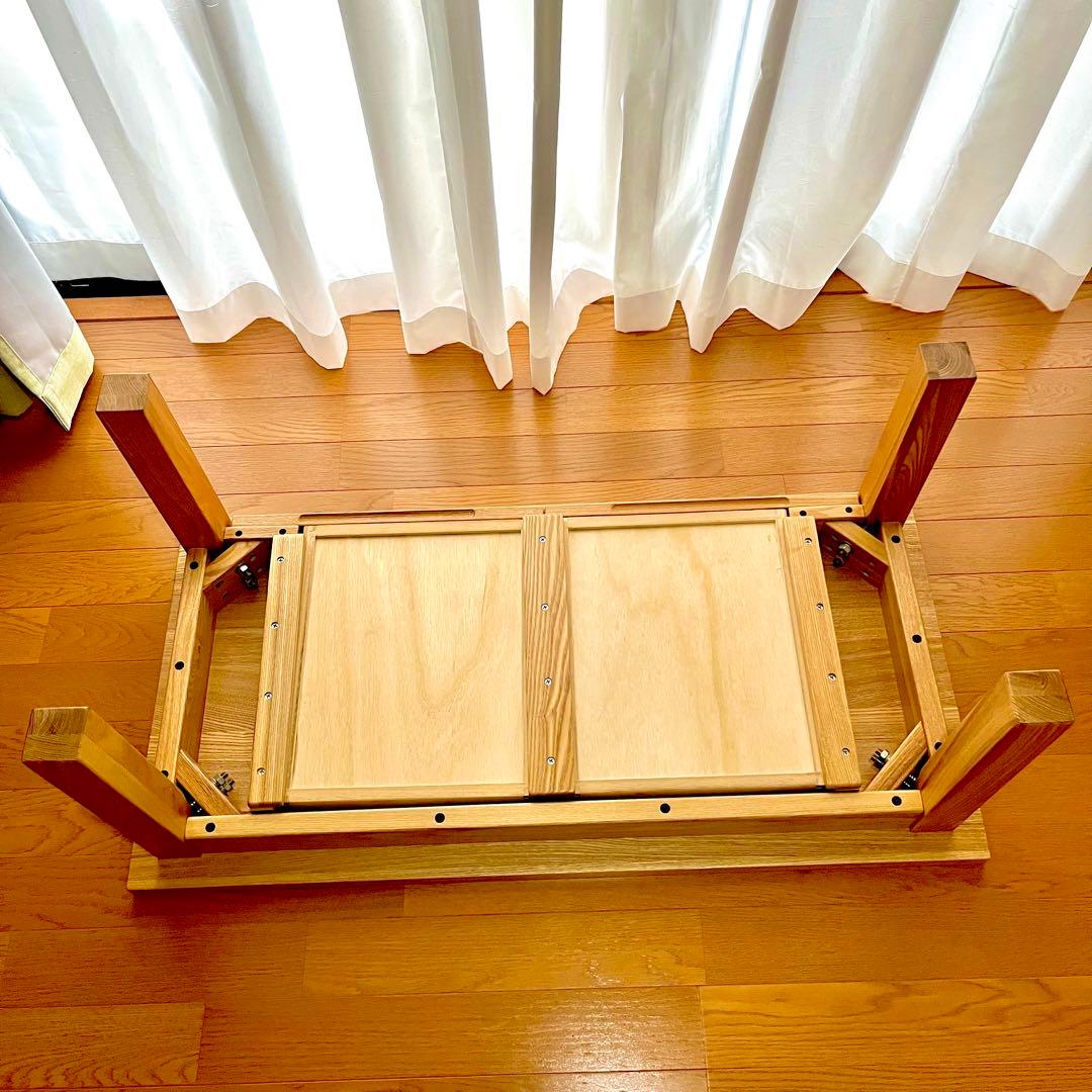 【取り置き中（mie様）】無印良品　オーク ローテーブル 引き出し付き