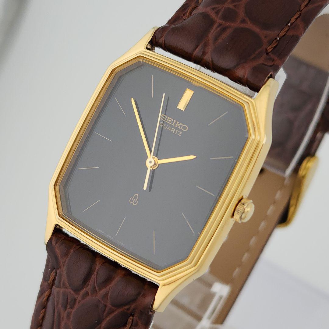 希少【新品電池】 SEIKO メンズ 腕時計 オクタゴン ゴールド 新品ベルト