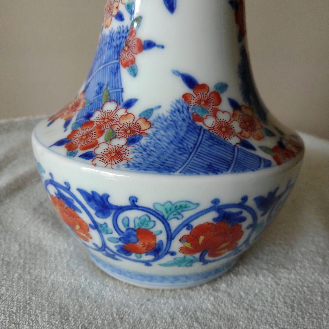 今右衛門作　染錦　芝桜紋　花瓶