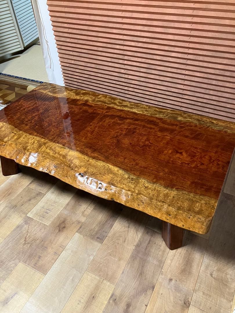 ブビンガ　1枚板　座卓　希少！