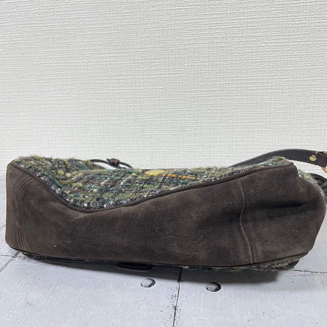 希少　COACH コーチ　ツイード×レザー ショルダーバッグ ワンショルダー