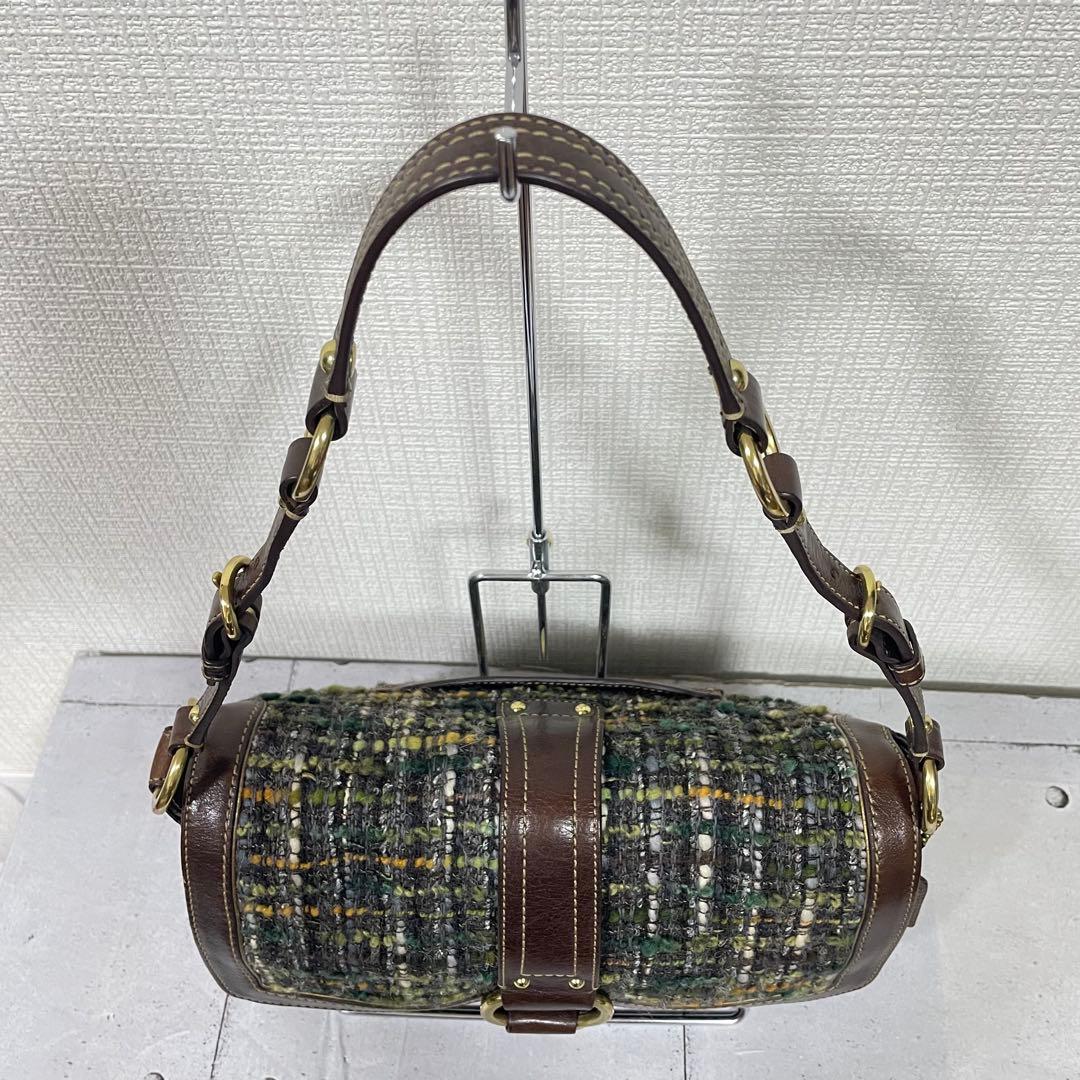希少　COACH コーチ　ツイード×レザー ショルダーバッグ ワンショルダー
